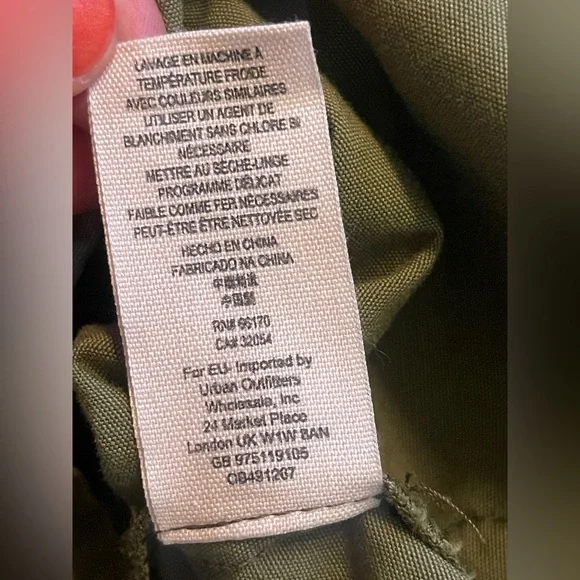 Free People Safari 100% Cotton Army Green Pullover Jacket $198 Retail Size L - Picture 11 of 13